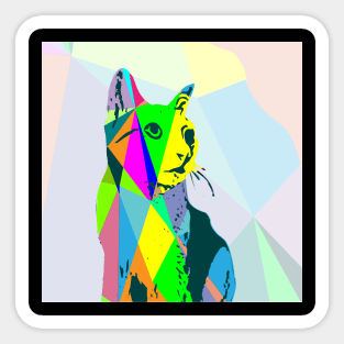 The cat geometry was sketched and then made into a low poly Sticker